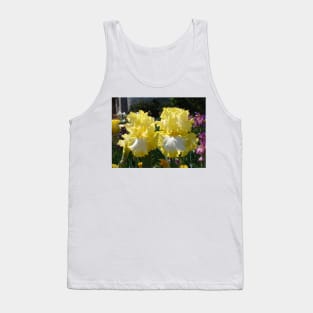 Yellow Bearded Iris Cottage Garden Flowers Tank Top